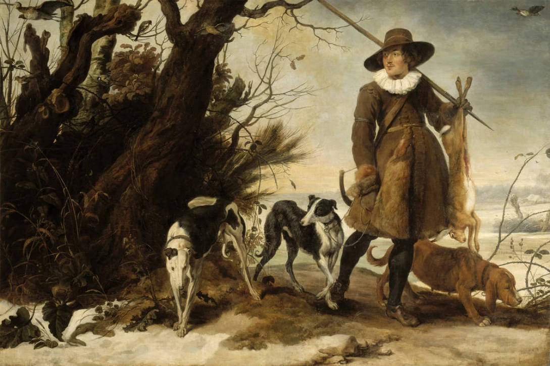 II - La Galleria di Cornelis van der Geest, Rubenshuis, Anversa, opera di Jan Wildens, Cacciatore in un paesaggio invernale con cani